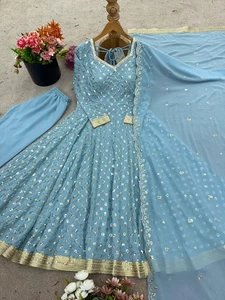 Women Dress Pakistani Salwar Kameez ReadyMade Suits Indian Wedding Party 3 Piece - Picture 1 of 6