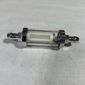 Chrome Fuel Filter With Sight Glass 4” Long 2 3/4 Sight Glass. New - Picture 1 of 11
