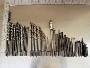 Vintage Lot of Assorted Mixed Mfg. Mixed Brace, Auger Bits and Others Bits - Picture 1 of 23