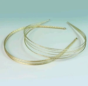 Mehrlagige Metall Stirnbänder für Damen - 2er Set elegante goldfarbene Stirnbänder - Bild 1 von 7