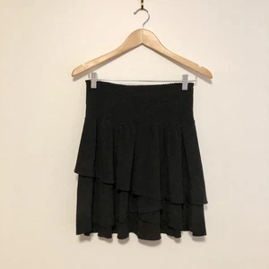 Husk Black 100% Silk Elastic Waist Flowy Mini Skirt - Picture 1 of 5