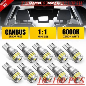 AUXITO T10 LED License Plate Bright 168 192 194 Light Bulbs 6500K White Super 2F - Picture 1 of 22