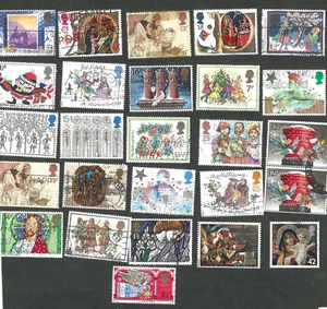VEREINIGTES KÖNIGREICH - FÜNFUNDZWANZIG VERSCHIEDENE GEBRAUCHTE WEIHNACHTSMARKEN - Bild 1 von 1