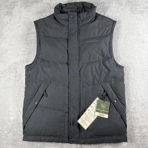 Eddie Bauer Vest Mens Small Black Down Jacket EB550 Puffer Goose Outdoor Warm - Picture 1 of 17