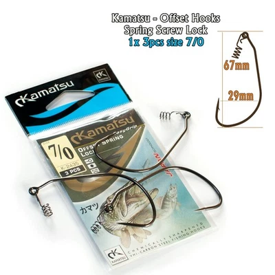 Offset Spring Lock Hook 7/0 Wide Gap Weedless Screw Cheb Soft Lure Pike Predator - Image 1 of 4