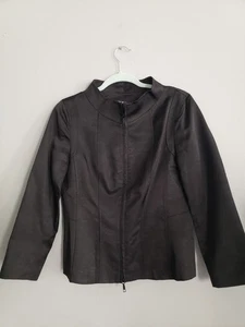 Lafayette 148 Standing Collar Tailored Full Zip Office Black Jacket Size 6 - Picture 1 of 10