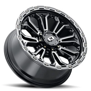 4-New 20" Vision 405 Korupt Wheels 20x9 8x170 -12 Black Milled Rims 125.2 - Picture 1 of 3