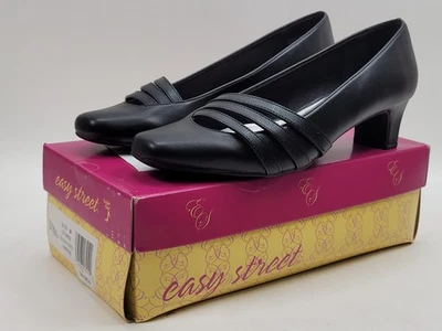 Zapatos de salón EASY STREET Entice punta cuadrada cuero negro 9,5 M Foto 1 de 4