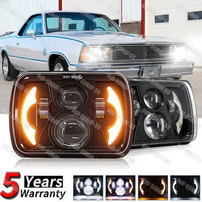 Faro LED 5x7" 7x6 Hi-Lo DRL para Chevy El Camino 1978-1981 camioneta clásica Foto 1 de 4