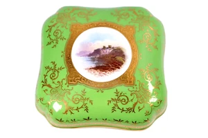 Coalport Box Fine Porcelain Scottish Lakeview Large Mountain View v723 - Bild 1 von 12