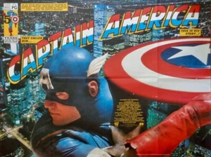 CAPTAIN AMERICA British Quad movie poster 30x40 1990 VERY RARE NM MATT SALINGER - Picture 1 of 1