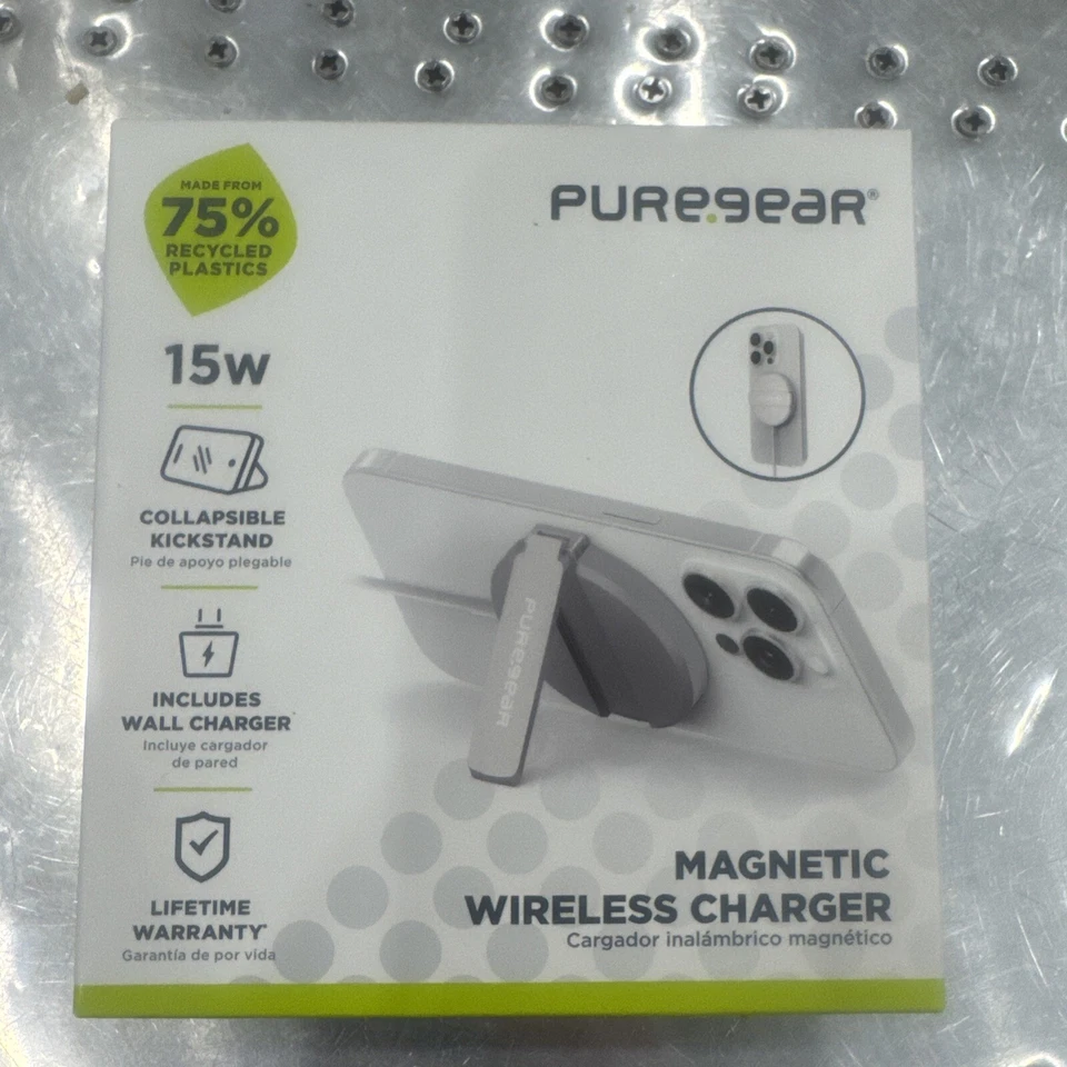 PureGear (15W) Wireless Qi Fast-Charging Magnetic Pad for MagSafe with Kickstand - Image 1 of 1