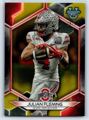Julian Fleming 2023 Bowman Best University Yellow Refractor SN #/75 Ohio State - Image 1 of 2