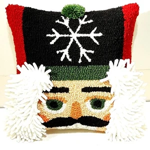 Schiaccianoci 14" Cuscino Lancio Quadrato 3D Gancio Soldato Natale Accento Festività - Foto 1 di 5