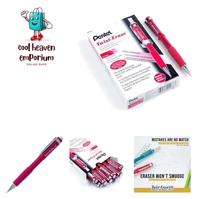 Lápiz mecánico Twist-Erase III, 0,7 mm, barril rojo, 12 unidades Foto 1 de 4