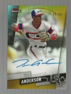 Tim Anderson 2019 Topps Finest Auto Gold Serial #d 45/50 Chicago White Sox