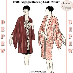 Vintage Sewing Pattern Instructions 1920s Flapper Kimono Robe Coat Booklet #3039 - Picture 1 of 10