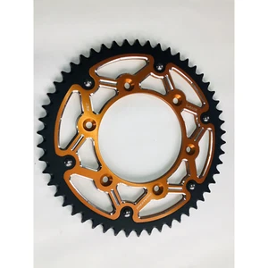 CORONA BIMETALLO ACCIAIO ALLUMINIO KTM EXC F 520 2000 - 2002 50T ARANCIO - Foto 1 di 1