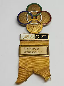 1968 1a Reunión de Traumatología Ortopedia Latina RLOT Esmalte Insignia/Anillos Olímpicos - Imagen 1 de 9