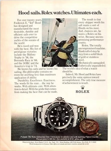 1981 • ROLEX Submariner Chronometer  print ad • FREDRICK E. HOOD "TED" ADV-81 - Picture 1 of 2