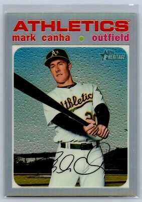 2020 Topps Heritage Baseball Mark Canha Silver Chrome Refractor /571 - Image 1 of 2