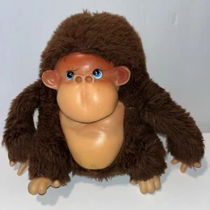 Vintage Rubber Face Monkey Gorilla Doll Thumbsucker Plush Stuffed 8" - Picture 1 of 7