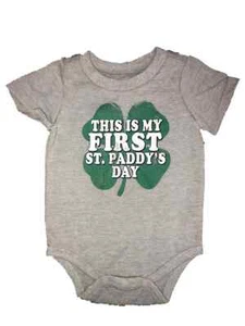 Infant Boys & Girls Happy St Patricks Day Bodysuit Shamrock Baby Outfit - Picture 1 of 1