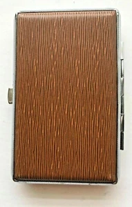 Leather 100s Metal light Brown color Cigarette Case,hold money,business card - Picture 1 of 8