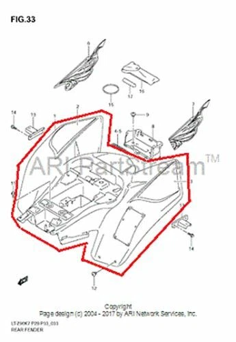 NEW OEM SUZUKI QUADSPORT LT-Z 90 REAR FENDER WHITE Foto 1 de 1