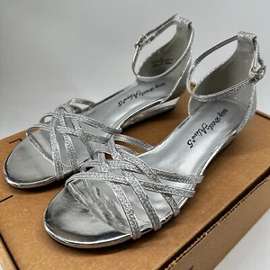 Sandalias Easy Street Alive 5 30-8457 con correa al tobillo plateadas punta abierta para mujer talla 7N - Imagen 1 de 11