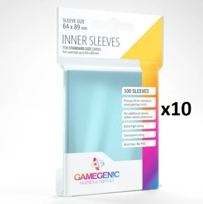 1000 Gamegenic Inner Sleeves Standard Card Protectors Clear 64mm x 89mm - Image 1 of 4