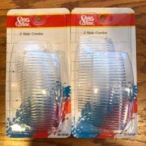 2 packages of Shur Fine Vintage clear acrylic hair combs 1990’s - Picture 1 of 5