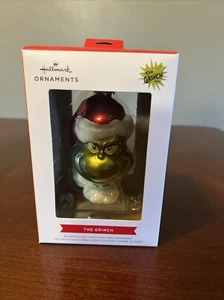 Hallmark The Grinch Dr Seuss Blown Glass Christmas Tree Ornament - Picture 1 of 4
