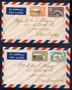 Trinidad e Tobago - 1953 QE2 definitive su 2 copertine primo giorno posta aerea - Foto 1 di 2