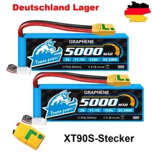 2x YOWOO 11,1V 3S Lipo Akku Batterie  5000mAh 150C für RC Flugzeug Auto Boot - Bild 1 von 4