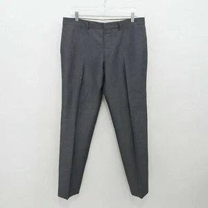 Paul Smith Gent Trouser Pants Mens 32 L30 Straight Leg Cotton Linen Gray Solid - Picture 1 of 9
