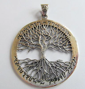 Sterling Silver (925) Wiccan Tree Of Life Pendant ( 37 mm ) !! New !! - Picture 1 of 1