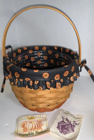 Longaberger Medium Pumpkin Basket Pumpkin Liner Protector 1995 Cover