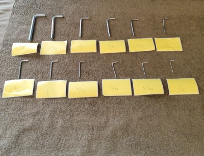 Snap-on L-Shaped Hex Key Set 3/8 5/16 1/4 7/32 3/16 5/32 5/64 9/64 1/8 7/64 1/16 - Image 1 of 4