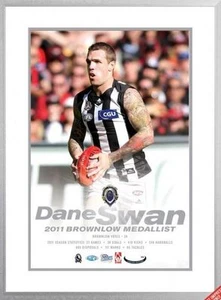 AFL DANE SWAN BROWNLOW MEDAL 2011 PREMIERS LIMITED EDITION TEAM - FRAMED - Foto 1 di 1
