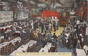 Village Barn Country Nite Club Restaurant Innenraum New York Leinen Postkarte LP10 - Bild 1 von 2