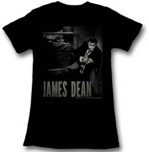 James Dean 1950's Icon With Camera Smoking Cigarette Womans Fitted T Shirt - Picture 1 of 3