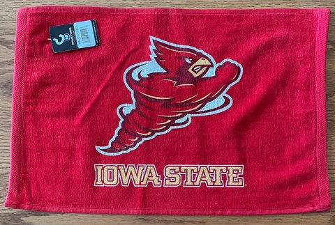 1 Pair Iowa State Cyclones Golf Rally Hand Towels 17 1/2" Wide x 11 1/2" High Cover