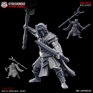 Mago de Espada Elfo, Mesa Wargaming RPG D&D Fantasía Elfos Miniatura Elfo Guerrero - Imagen 1 de 1