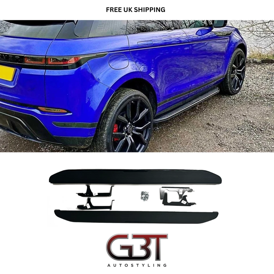 Side Step Running Board Fits Range Rover Evoque 2018+ Facelift L551 All Black - Image 1 of 4