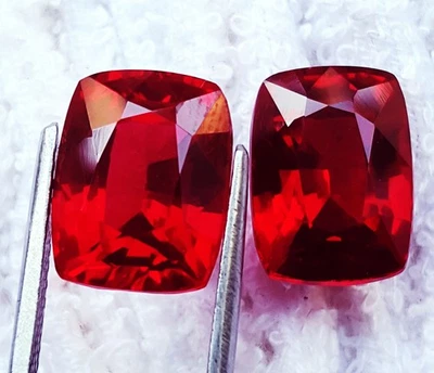 Natural Ruby Loose Gemstone Cushion Shape Pair 8 to 10 Ct Certified RL03 - Image 1 of 4