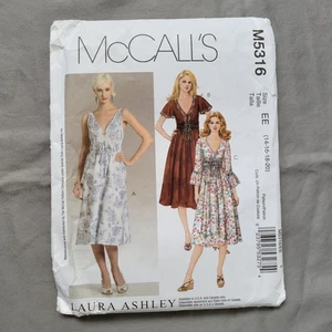 McCalls 5316 Laura Ashley Dress Sewing Pattern 14 16 18 20 UNCUT Misses Lined - Picture 1 of 3