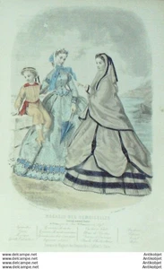 Mode Magasin des demoiselles 1864 #  9 Gravure originale aquarellee - Picture 1 of 1