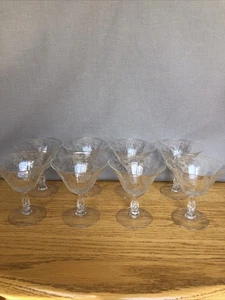 8 bicchieri vintage Cambridge modello narciso inciso champagne/sherbet - anni '50 - Foto 1 di 12