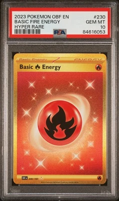 2023 BASIC FIRE ENERGY POKEMON OBF EN-OBSIDIAN FLAMES HYPER RARE PSA 10 - Image 1 of 2